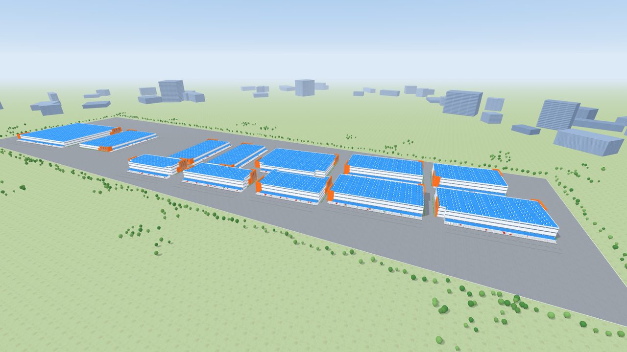 园区 3D 导览画面（示意）